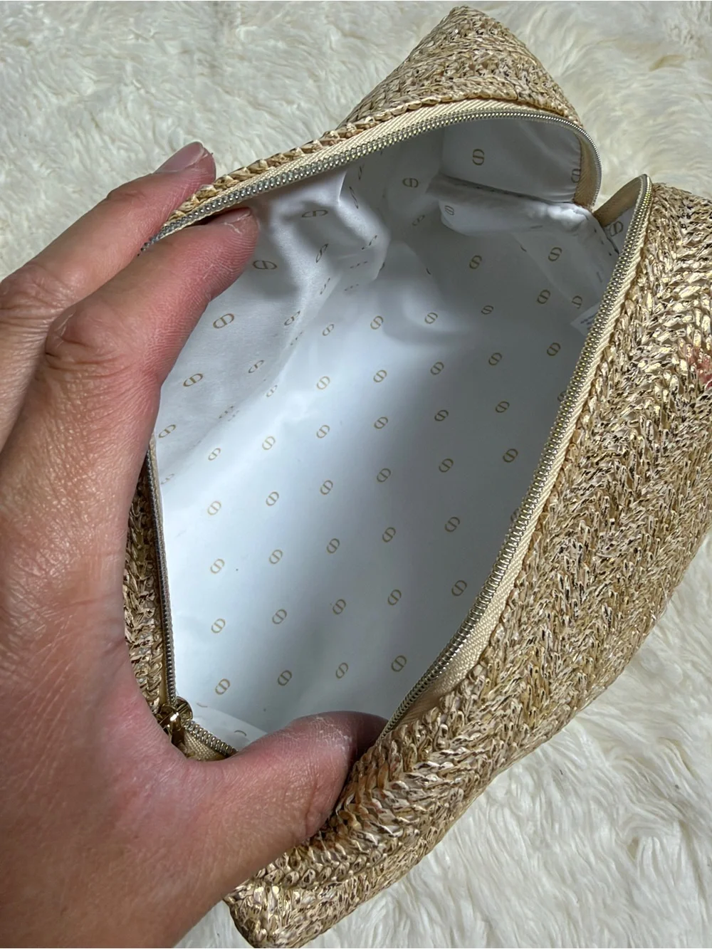 Dior Makeup Gold Braided Cosmetic Pouch